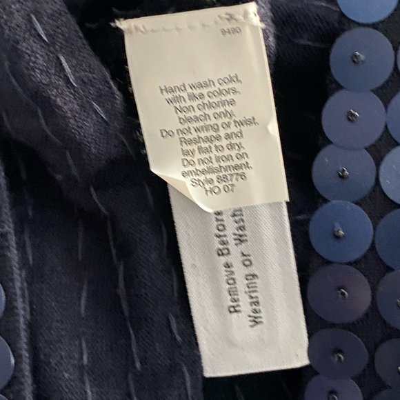 NWT J.Crew Navy Sequin Long-Sleeve Top - Picture 12 of 12